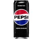 Pepsi Zero Sugar boisson rafraîchissante, sleek canette de 33 cl, paquet de 24 pièces