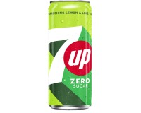 7up zero frisdrank, sleek blik van 33 cl, pak van 24 stuks