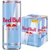 Red Bull boisson énergisante, zero, cannette de 25 cl, paquet de 4