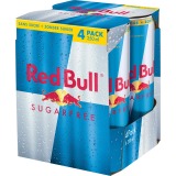 Red Bull boisson énergisante, sugarfree, cannette de 25 cl, paquet de 4