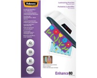 Fellowes lamineerhoes Enhance80 zelfklevend ft A3, 160 micron (2 x 80 micron), pak van 100 stuks