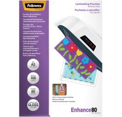 Fellowes pochette à plastifier Enhance80 auto-adhésif ft A3, 160 microns (2 x 80 microns), paquet de 100