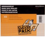 Cleverpack board-backed envelopes, size 162 x 229 mm, with adhesive strip, white, pack of 25 pieces