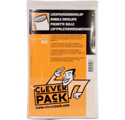Cleverpack luchtkussenenveloppen, ft 120 x 215 mm, met stripsluiting, wit, pak van 10 stuks