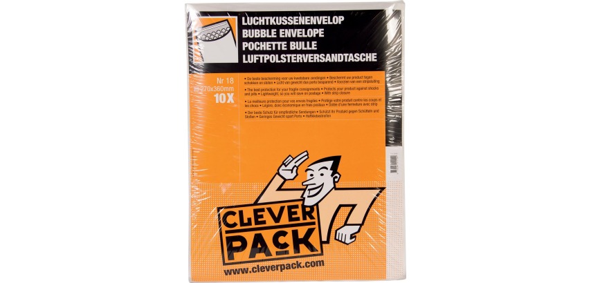 CleverPack Luftpolstertasche Nr. 18, 295x370mm, weiß, 10 Stück
