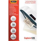Fellowes Laminierhülle Capture125 ft 65 x 95 mm, 250 Mikrometer (2 x 125 Mikrometer), Packung mit 100