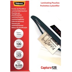 Fellowes laminating pouches capture 125 micron - 100 - 75 x 105 mm - taschen für laminierung