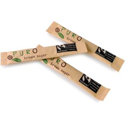 Puro suikersticks fairtrade, rietsuiker, 3 g, pak doos 1000 stuks