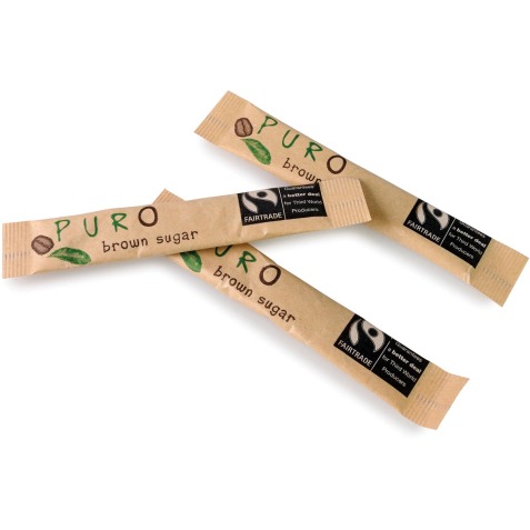 Puro suikersticks fairtrade, rietsuiker, 3 g, pak doos 1000 stuks