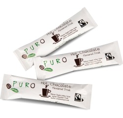 Puro cacao poedersticks fairtrade, 25 g, doos van 100 stuks