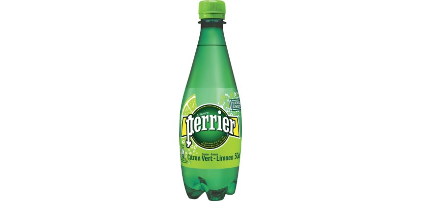 Eau gazeuse Perrier citron vert 50 cl - 24 bouteilles