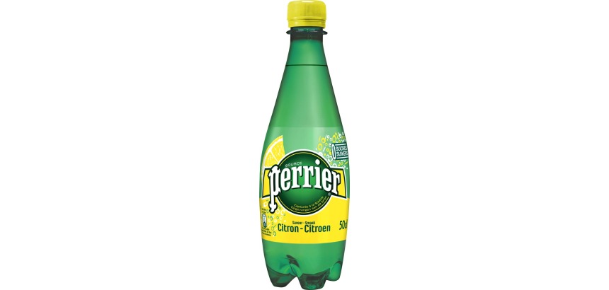 Perrier eau pétillante avec goût citron, bouteille de 50 cl, paquet de 24 pièces
