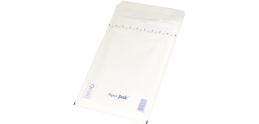 OFFICE Produkte Luftpolsterumschläge, Klebestreifen, 150 x 215 mm, weiß, Packung mit 10 Stück