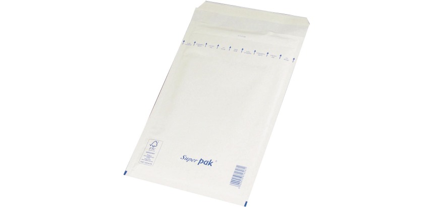 OFFICE products luchtkussenenveloppen, met stripsluiting, 220 x 265 mm, wit, pak van 10 stuks