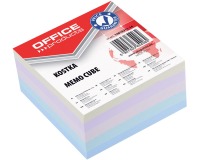 OFFICE products memo cube, glued, 8.5 x 8.5 x 4 cm, assorted pastel colors