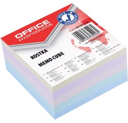 OFFICE products cube-mémo, collé, 8,5 x 8,5 x 4 cm, couleurs pastel assorties