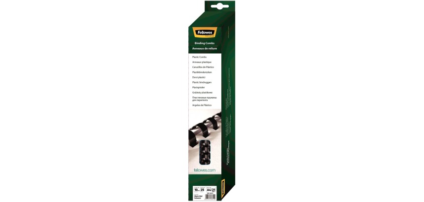 Fellowes bindruggen, pak van 25 stuks, 10 mm, zwart