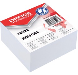 OFFICE products cube-mémo, collé, 8,5 x 8,5 x 4 cm, blanc