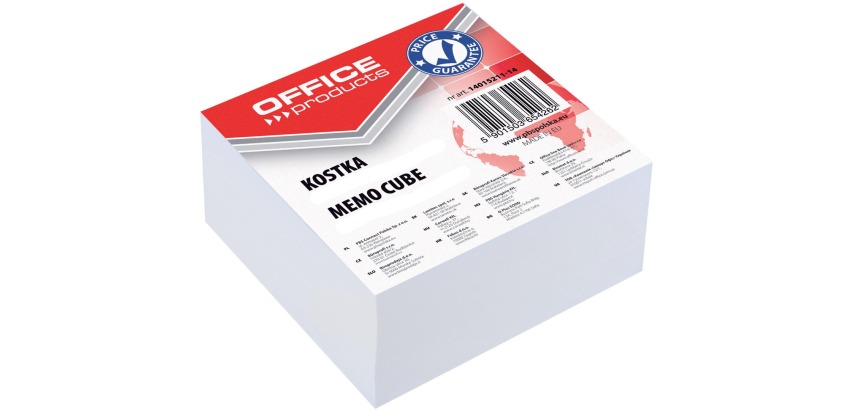 OFFICE products memo cube, glued, 8.5 x 8.5 x 4 cm, white