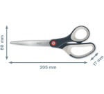 Leitz ciseaux Cosy, ft 20,5 cm, droite, bouts pointus, inox, gris, blister de 1 pièce