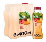 Fuze Tea boisson rafraîchissant, non pétillant,  bouteille de 40 cl, paquet de 24 pièces, pêche hibiscus