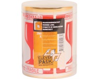 Etiket CleverPack tekst breekbaar 80x100mm wit/rood