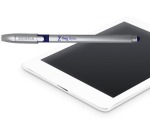 ZEBRA Z-grip pen-stylus, blue ink, silver body