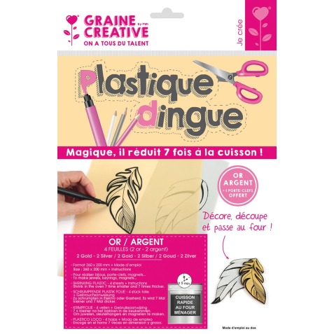 Graine Créative plastique dingue, 2 x or et 2 x argent