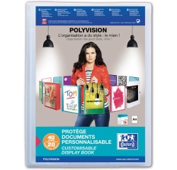 Album de présentation Oxford Polyvision A4 20 pochettes PP transparent