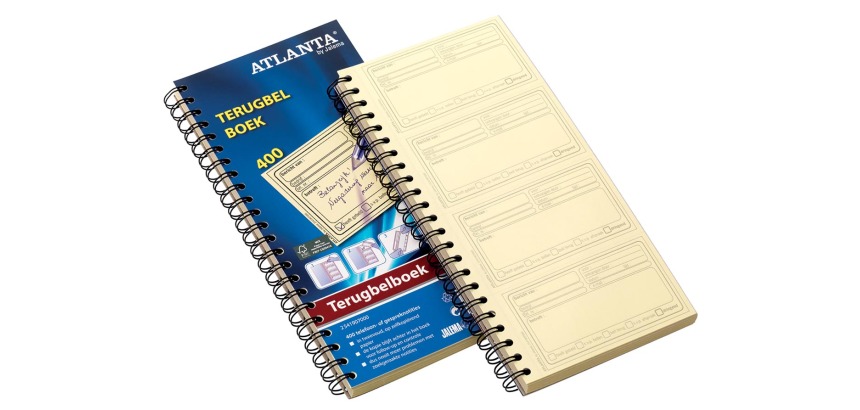 Terugbelboek Atlanta 74x128mm 400 notities 100vel