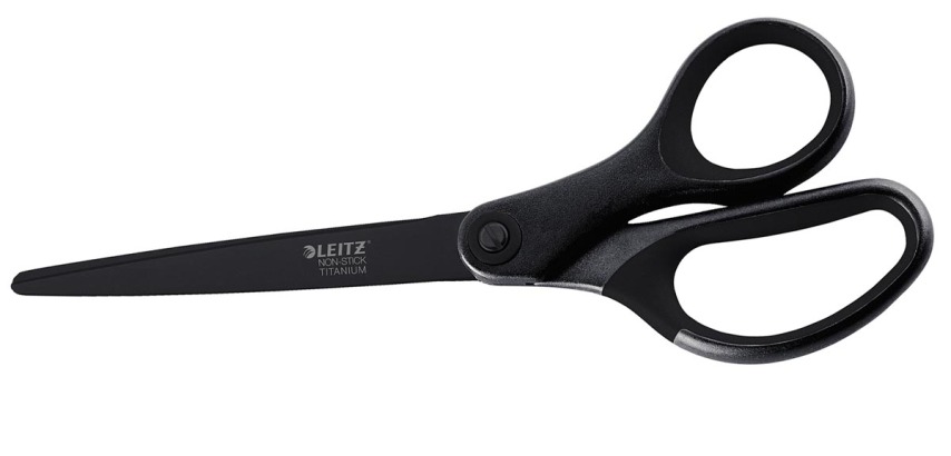 Leitz ciseaux, ft 20,5 cm, droite en gauche, bouts pointus, titnium non stick, noir, blister de 1 pièce
