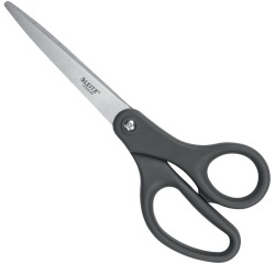 Leitz ciseaux, ft 20,5 cm, droite en gauche, bouts pointus, titane, gris, blister de 1 pièce