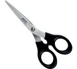 Leitz ciseaux, ft 16,5 cm, droite en gauche, bouts pointus, inox, noir, blister de 1 pièce