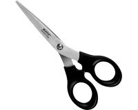 Leitz ciseaux, ft 16,5 cm, droite en gauche, bouts pointus, inox, noir, blister de 1 pièce