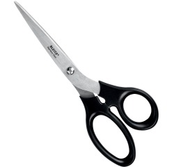 Leitz ciseaux, ft 20 cm, droite en gauche, bouts pointus, inox, noir, blister de 1 pièce