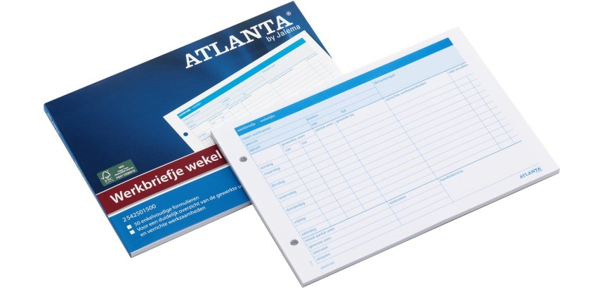 Wöchentlicher Arbeitsverfolgungsbogen Djois Atlanta A5 50 Blatt