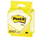 Post-it Notes, 450 vel, ft 76 x 76 mm, geel, op blister