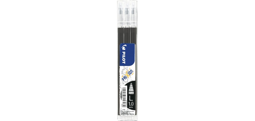 Pilot FriXion Ball/Clicker pen refill, black, pack of 3 pieces