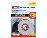 Ruban adhésif tesa® Powerbond Ultra Strong double face 1,5mx19mm blanc