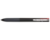 Pilot Super Grip G-4 Ballpoint Pen 4 Colors, Medium, 4 Classic Ink Colors, Black Barrel