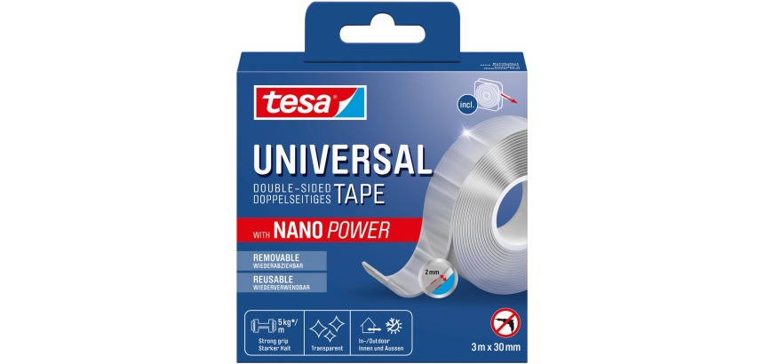 Tesa Nano Doppelseitiges Klebeband 30mmx3m