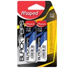 Maped Black'peps potloodstiften, 0,5 mm, HB, blister van 2 etuis van 12 stuks