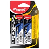 Maped Black'peps potloodstiften, 0,5 mm, HB, blister van 2 etuis van 12 stuks