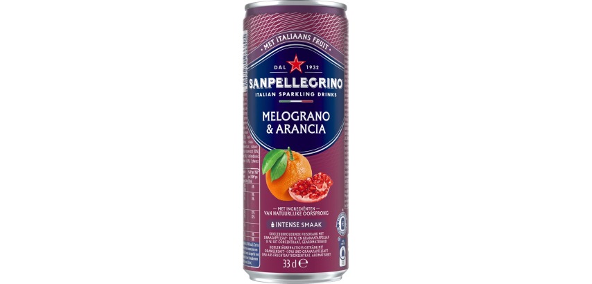 San Pellegrino Melograno & Arancia lemonade, slim 33 cl can, pack of 6 pieces