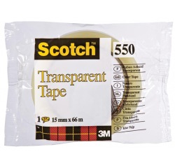 Plakband Scotch 550 15mmx66m transparant