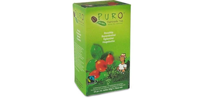Puro Bio thé Fruits d'églantier, du commerce équitable, paquet de 25 sachets