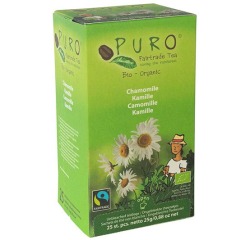 Puro Bio thé Camomille, du commerce équitable, paquet de 25 sachets