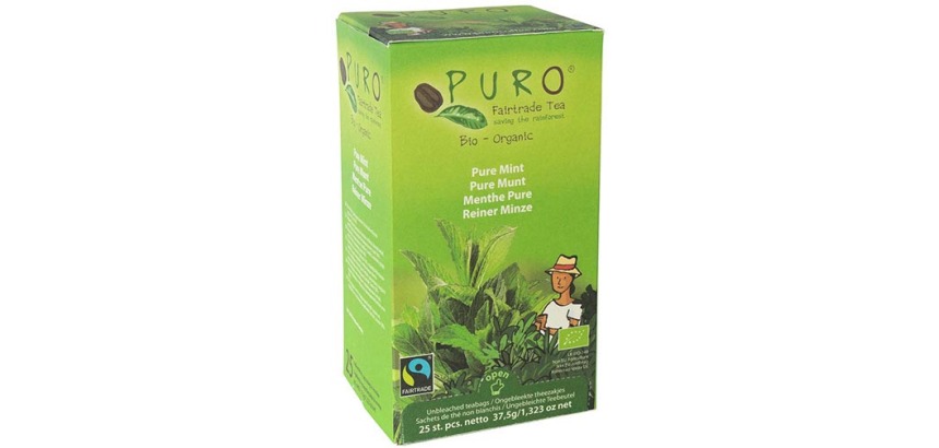 Puro Bio thee Pure Mint, fairtrade, pak van 25 zakjes