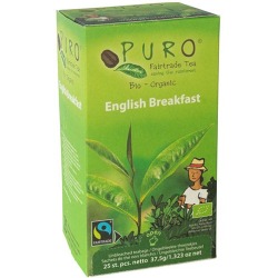 Puro Bio thé English Breakfast, du commerce équitable, paquet de 25 sachets