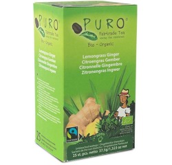 Puro Bio thé Gingembre Citronnelle, du commerce équitable, paquet de 25 sachets